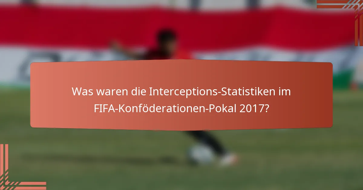 Was waren die Interceptions-Statistiken im FIFA-Konföderationen-Pokal 2017?